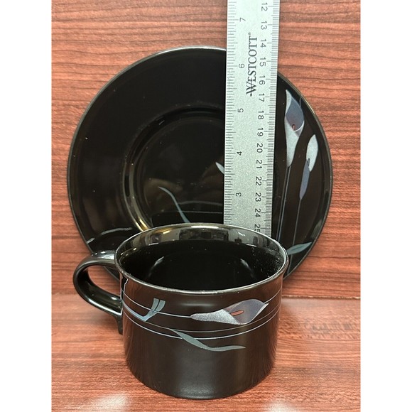 Mikasa Black Opus Tea Cup & Saucer Set Galleria - Picture 6 of 6